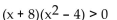 Solve the polynomial inequality. State the solution set using interval notation. -
