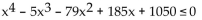 Solve the polynomial inequality. State the solution set using interval notation. -