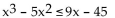 Solve the inequality by reading the given graph. State the solution set using interval notation. - A related function is graphed below. x-intercepts: (-3, 0), (3, 0), (5, 0)