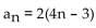 <strong>Find the first five terms of the infinite sequence whose nth term is given. </strong> A) 2, 10, 18, 26, 34 B) -6, 2, 10, 18, 26 C) 2, 4, 6, 8, 10 D) 1, 5, 9, 13, 17