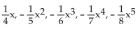 <strong>Find the first five terms of the infinite sequence whose nth term is given. </strong> A) B) C) D)