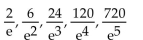 <strong>Find the first five terms of the infinite sequence whose nth term is given. </strong> A) B) C) D)