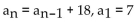 <strong>Write a recursion formula for the sequence. 7, 16, 25, 34, . . .</strong> A) B) C) D)