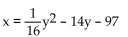 <strong>Find the equation of the parabola determined by the given information. Focus at (7, -7), directrix x = -1</strong> A) B) C) D)