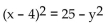 Identify the equation as a parabola, ellipse, or circle. - 