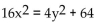 Identify the equation as a parabola, circle, ellipse, or hyperbola. -