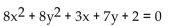 Use the value of AC to identify the conic. - 