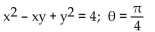 Write an equation in the x'y'-system for the graph of the given equation in the xy-system using the given angle of rotation. -