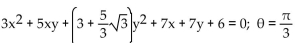Write an equation in the x'y'-system for the graph of the given equation in the xy-system using the given angle of rotation. -