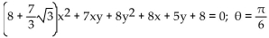 Write an equation in the x'y'-system for the graph of the given equation in the xy-system using the given angle of rotation. -