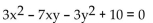 Use the discriminant to determine whether the graph of the equation is an ellipse (or circle), a hyperbola, or a parabola. -