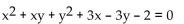 Use the discriminant to determine whether the graph of the equation is an ellipse (or circle), a hyperbola, or a parabola. -