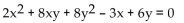 Use the discriminant to determine whether the graph of the equation is an ellipse (or circle), a hyperbola, or a parabola. -