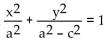 Provide an appropriate response. -It can be shown that an ellipse with foci (c, 0) and (-c, 0), where the sum of the distances from any point (x, y) of the ellipse to the two foci is 2a, has the equation . Use this result to find an equation of an Ellipse with foci (3, 0) and (-3, 0), where the sum of the distances from any point of the ellipse to the two foci is 12.