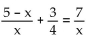 <strong>Solve the equation. </strong> A) B) {-4} C) {-8} D) {8}