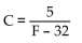 <strong>Solve the formula for the specified variable. F = C + 32 for C</strong> A) B) C) D)
