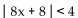 Solve the absolute value inequality. Write the solution set using interval notation. -