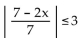 Solve the absolute value inequality. Write the solution set using interval notation. -