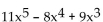 Find the degree and leading coefficient of the polynomial. - 
