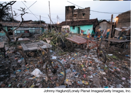 <strong>Which of the recommendations for achieving sustainable living is most likely to be addressed by what is indicated in this photograph: </strong> A)Eliminating poverty. B)Designing sustainable cities. C)Protecting and restoring Earth's resources. D)Mitigating climate change.