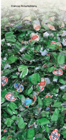 <strong>The photograph below illustrates </strong> A)bottle reuse. B)bottle recycling. C)reduced consumption of bottled products. D)green colored glass headed for the landfill. E)green colored glass headed for the incinerator.