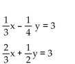 <strong>Express each equation in slope-intercept form. Without graphing the equations, state whether the system of equations has exactly one solution, no solution, or an infinite number of solutions. </strong> A) no solution B) one solution C) infinite number of solutions