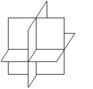 Solve the problem. -Three planes intersect as illustrated below. Is the system consistent, inconsistent, or dependent?
