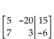 Perform the indicated row transformation and write the new matrix. - Multiply the first row by