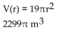 <strong>Solve the problem. The formula for the volume of a right circular cylinder is . If the height is 19 m, then the volume is a function of the radius, r. Write the function using function notation, where the height is 19. Determine the Volume if the radius is 11 m.</strong> A) B) C) D)