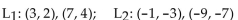 Two points on L1 and two points on L2 are given. Determine whether L1 is parallel to L2, L1 is perpendicular to L2, or neither. -