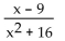 <strong>Determine the value or values of the variable where the expression is defined. </strong> A) all real numbers except x = -4 B) all real numbers except x = 4, x= -4 C) all real numbers D) all real numbers except x = 16