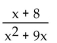 <strong>Divide. </strong> A) B) C) x + 8 D)