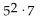 <strong>Write the number as a product of prime numbers. 175</strong> A) B) 25 ·5 C) 25 ·7 D)