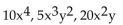 <strong>Determine the greatest common factor for the group of terms. </strong> A) B) C) D)