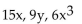 <strong>Determine the greatest common factor for the group of terms. </strong> A) 6xy B) C) 3xy D) 3