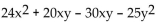<strong>Factor by grouping. </strong> A) (4x - 5)(6x + 5) B) (24x - 5y)(x + 5y) C) (4x - 5y)(6x + 5y) D) (4x + 5y)(6x + 5y)