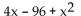 <strong>Factor the polynomial. If the polynomial is prime, so state. </strong> A) (x - 12)(x + 8) B) (x - 12)(x + 1) C) (x + 12)(x - 8) D) prime