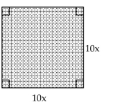 <strong>Write an expression for the total area of the figure(s) shown. </strong> A) B) 100 C) D)