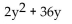 <strong>Write an expression for the total area of the figure(s) shown. </strong> A) B) C) 54y D)