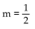<strong>By observing the vertical and horizontal change of the line between the two points indicated, determine the slope of the line. </strong> A) m = - 2 B) C) m = 2 D)