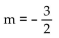 <strong>By observing the vertical and horizontal change of the line between the two points indicated, determine the slope of the line. </strong> A) B) C) m = - 6 D)