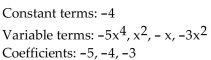 <strong>For the given expression, identify the terms and the numerical coefficients. </strong> A) B) C) D)