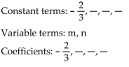 <strong>For the given expression, identify the terms and the numerical coefficients. </strong> A) B) C) D)