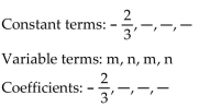 <strong>For the given expression, identify the terms and the numerical coefficients. </strong> A) B) C) D)