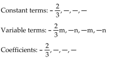 <strong>For the given expression, identify the terms and the numerical coefficients. </strong> A) B) C) D)