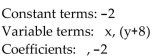 <strong>For the given expression, identify the terms and the numerical coefficients. </strong> A) B) C) D)