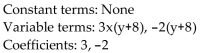 <strong>For the given expression, identify the terms and the numerical coefficients. </strong> A) B) C) D)