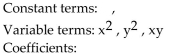 <strong>For the given expression, identify the terms and the numerical coefficients. </strong> A) B) C) D)