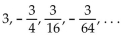 Find the sum of the terms in the geometric sequence. - 