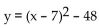 <strong>Write the equation in the form </strong> A) y = (x + 7)2 + 50 B) C) D)
